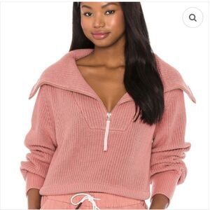 Varley Pink Mentone Half Zip Pullover Sweater Size Medium